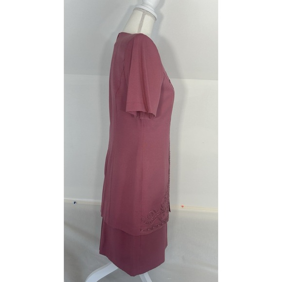 Karin Stevens Woman's 8 SS Mauve Lined Attached Jacket Wedding guest Dress - Picture 5 of 13